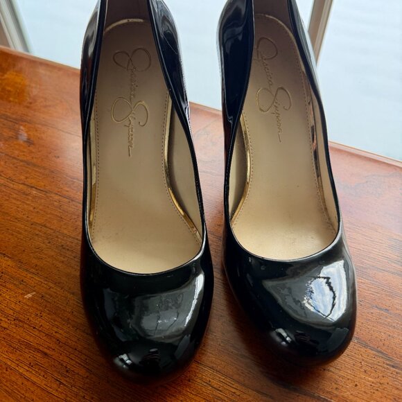 Jessica Simpson Calie Pump in Black Patent Size 9 Faux Leather - Picture 11 of 14